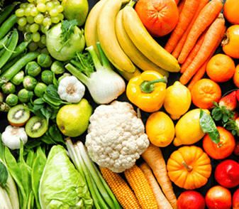 A colorful spread of fresh fruits and vegetables